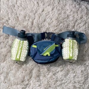 Running belt with water bottles